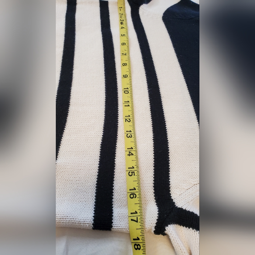 Market & Spruce Black and White Striped Sweaterack Size:S - Picture 6 of 11